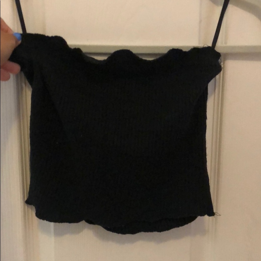 shein black strapless top